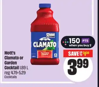 FreshCo Mott's Clamato or Garden Cocktail 1.89 L offer