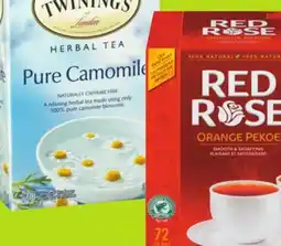 FreshCo Twinings Tea Bags 20 pk Red Rose Orange Pekoe Tea Bags 72 pk offer