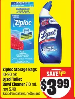 FreshCo Ziploc Storage Bags 10-90 pk Lysol Toilet Bowl Cleaner 710 mL offer