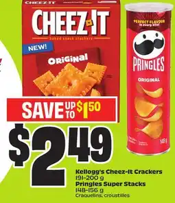 FreshCo Kellogg's Cheez-It Crackers 191-200g Pringles Super Stacks 148-156g offer