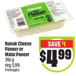 FreshCo Nanak Cheese Paneer or Malai Paneer 341 g offer