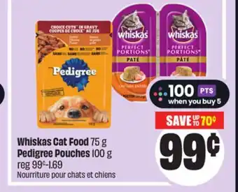 FreshCo Whiskas Cat Food 75 g Pedigree Pouches 100 g offer