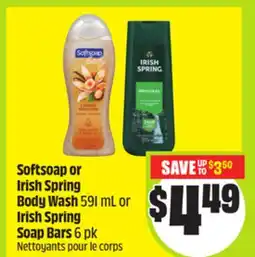 FreshCo Softsoap or Irish Spring Body Wash 591mL or Irish Spring Soap Bars 6 pk offer
