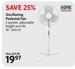 Home Hardware Home Essentials Oscillating Pedestal Fan offer