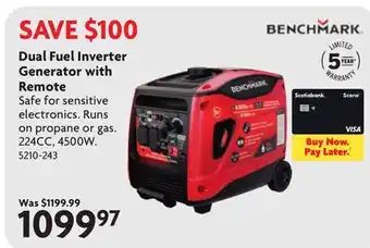 Home Hardware Benchmark Dual Fuel Inverter Generator with Remote offer