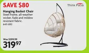 Home Hardware Think Patio Hanging Basket Chair offer