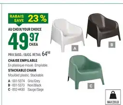 BMR CHAISE EMPILABLE offer