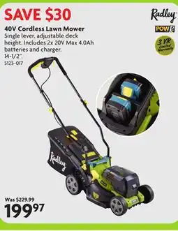 Home Hardware Radley 40V Cordless Lawn Mower offer