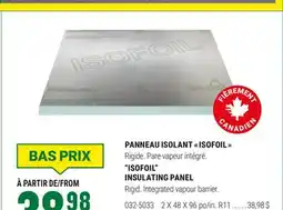 BMR PANNEAU ISOLANT  ISOFOIL  offer