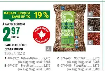 BMR PAILLIS DE CÈDRE offer