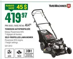 BMR TONDEUSE AUTOPROPULSÉE Yard Machines offer