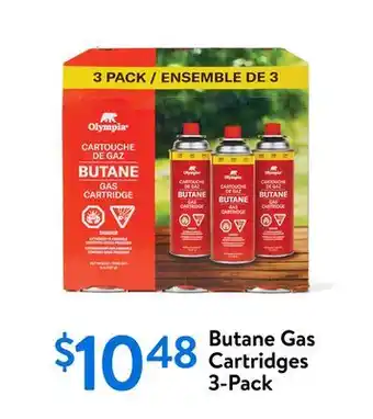 Walmart Butane Gas Cartridges 3-Pack offer