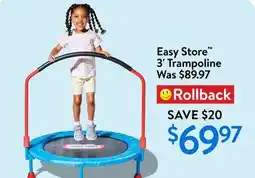 Walmart Easy Store 3' Trampoline offer