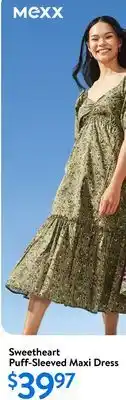 Walmart Sweetheart Puff-Sleeved Maxi Dress offer
