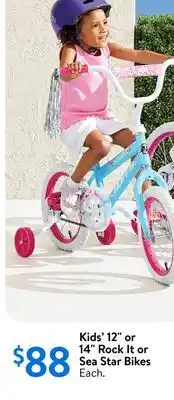 Walmart Kids' 12 or 14 Rock It or Sea Star Bikes offer