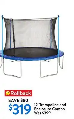Walmart 12' Trampoline and Enclosure Combo offer