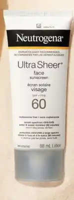 Walmart Neutrogena Ultra Sheer SPF 60 Sunscreen Face Lotion 88 mL offer