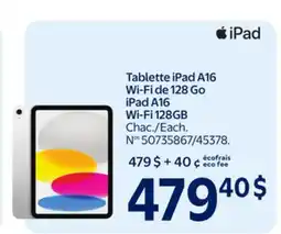 Walmart Ipad A16 Wi-Fi 128GB offer
