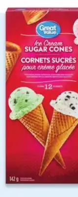 Walmart Great Value Sugar Cones 12-Pack offer