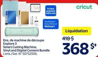Walmart Explore 3 Smart Cutting Machine, Vinyl and Digital Content Bundle offer