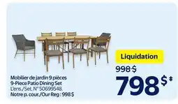 Walmart 9-Piece Patio Dining Set offer