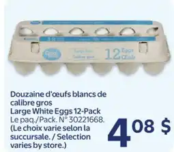 Walmart Large White Eggs 12-Pack offer