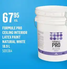 Canac Formule Pro Ceiling Interior Latex Paint Natural White 18.9 L offer
