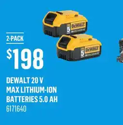 Canac Dewalt 20 V MAX Lithium-Ion Batteries 5.0 Ah offer