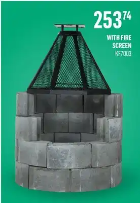 Canac Concrete Block Fireplace with Fire Screen offer