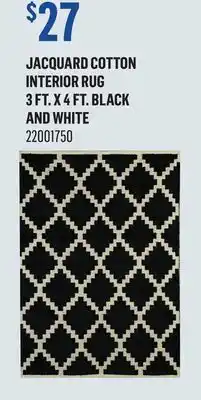 Canac Jacquard Cotton Interior Rug 3 ft. x 4 ft. Black and White offer
