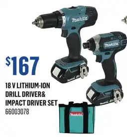 Canac 18 V Lithium-Ion Drill Driver& Impact Driver Set offer
