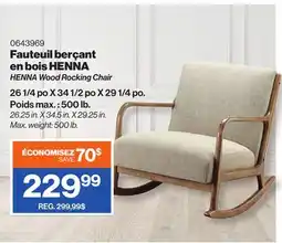 Patrick Morin HENNA Wood Rocking Chair offer