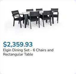 Club Piscine Elgin Dining Set - 6 Chairs and Rectangular Table offer