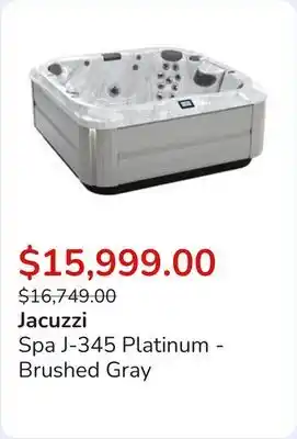 Club Piscine Spa J-345 Platinum - Brushed Gray offer