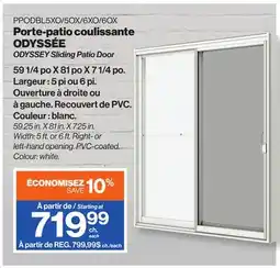 Patrick Morin ODYSSEY Sliding Patio Door offer