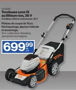 Patrick Morin Cordless Lithium Lawnmower, 36 V offer