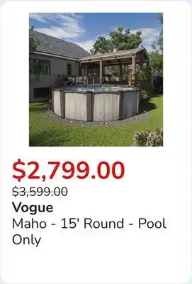 Club Piscine Maho - 15' Round - Pool Only offer