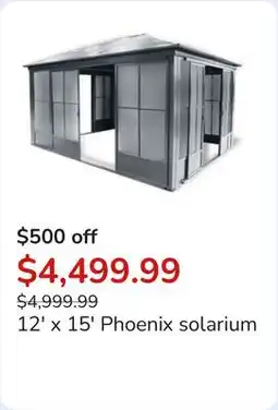 Club Piscine 12' x 15' Phoenix solarium offer