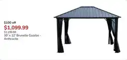 Club Piscine 10' x 12' Brunello Gazebo - Anthracite offer