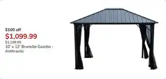 Club Piscine 10' x 12' Brunello Gazebo - Anthracite offer