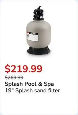 Club Piscine 19 Splash sand filter offer