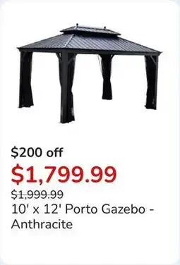 Club Piscine 10' x 12' Porto Gazebo - Anthracite offer