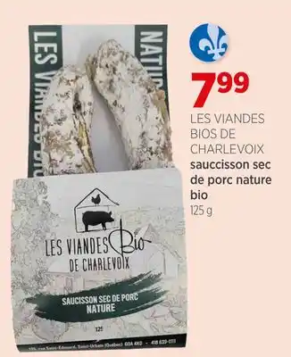 Avril Saucisson sec de porc nature bio offer
