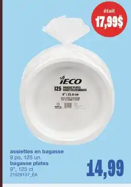 Wholesale Club ASSIETTES EN BAGASSE, 9 po, 125 un offer