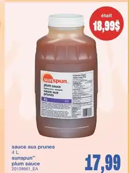 Wholesale Club SAUCE AUX PRUNES, 4 L offer
