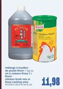 Wholesale Club MÉLANGE À BOUILLON DE POULET KNORR 1 KG OU VIN À CUISSON KOSA 3 L KNORR offer