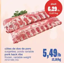 Wholesale Club CÔTES DE DOS DE PORC offer
