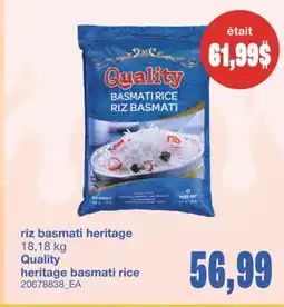 Wholesale Club RIZ BASMATI HERITAGE, 18,18 KG offer