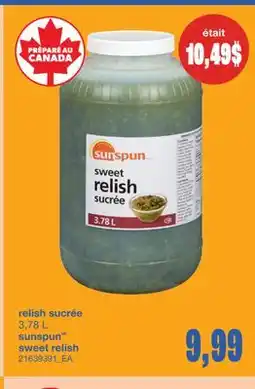 Wholesale Club RELISH SUCRÉE, 3,78 L offer