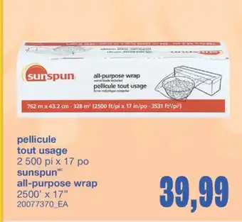 Wholesale Club PELLICULE TOUT USAGE, 2 500 PI X 17 PO offer